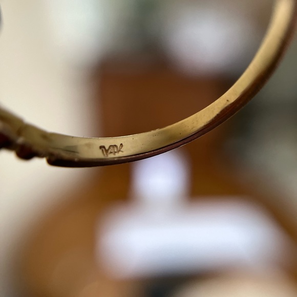 14K Solid Yellow Gold .75 CT Natural Diamond Ring Set Size 6 3/4 - Picture 5 of 8